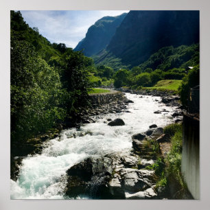 Magical Fjord Village in Norway Poster
