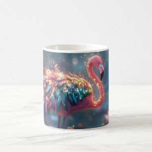 Magical Flamingo Fantasy Art with Colorful Feather Coffee Mug