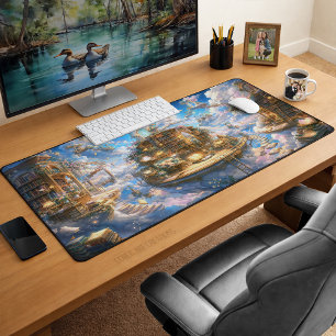 Magical Floating Library Dreamscape Desk Mat