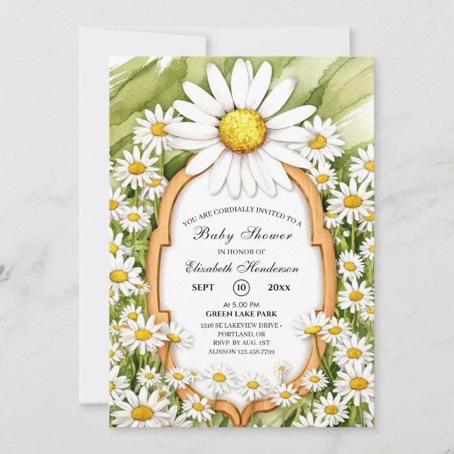 Magical Floral Daisy Baby Shower Invitation (Front)
