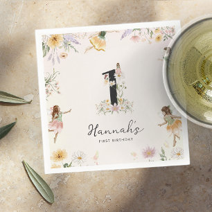 Magical Floral Fairy Birthday Napkin