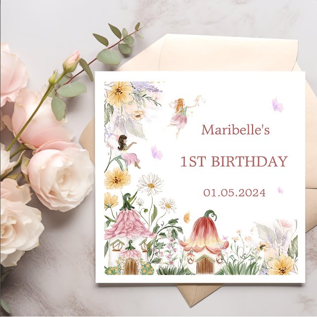 Magical Floral Fairy Birthday Napkins (Creator Uploaded)