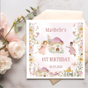 Magical Floral Fairy Birthday Napkins
