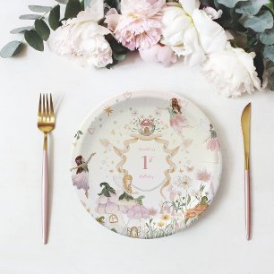 Magical Floral Fairy Birthday Party Paper Plate