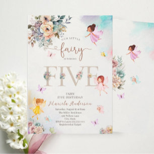 Magical Floral Fairy Princess is turning five wat Invitation