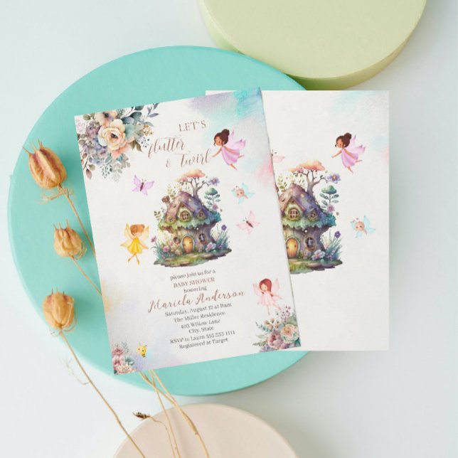 Magical Floral Fairy Princess  watercolor Baby Sho Invitation (Creator Uploaded)
