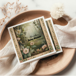 Magical Floral Forest Baby Shower Napkin