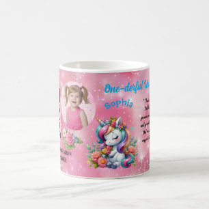 Magical Floral Unicon Kids Birthday Barcode Favor Coffee Mug