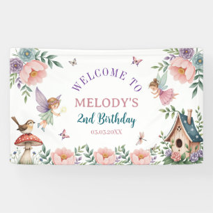 Magical Flower Fairy 2nd birthday Banner