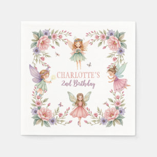 Magical flower fairy 2nd birthday napkin