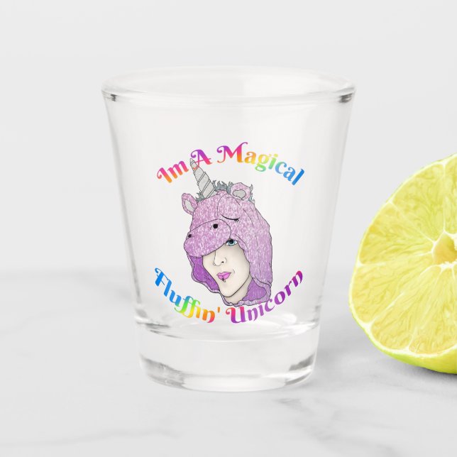 Magical Fluffin Unicorn Shot glass (Front)