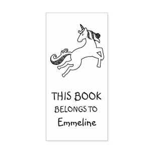 Magical Flying Unicorn Personalised Book Stamp