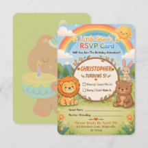 Magical Forest Animals Birthday RSVP Card