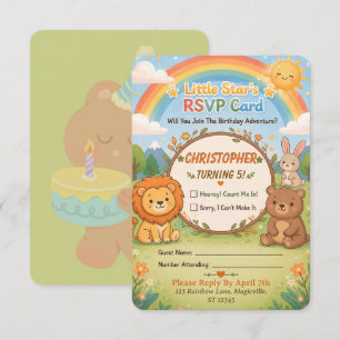 Magical Forest Animals Birthday RSVP Card