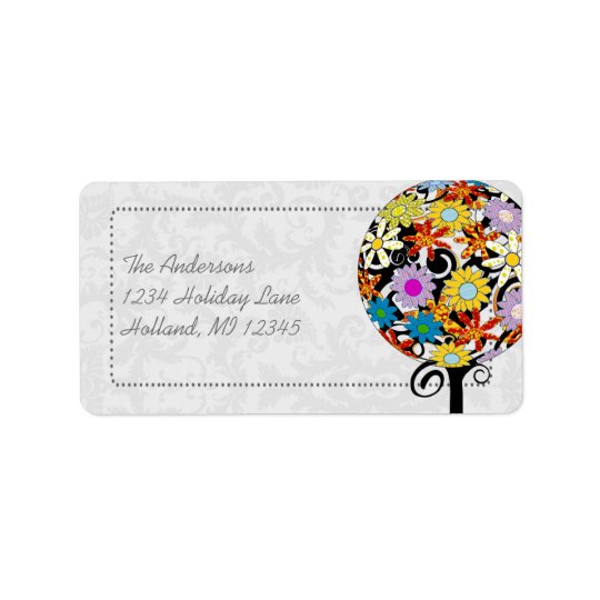 Magical Forest Circle of Love Flower Tree Wedding Address Label