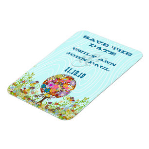 Magical Forest Circle of Love Flower Tree Wedding Magnet