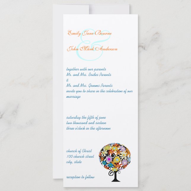Magical Forest Circle of Love Wedding Invitations (Front)