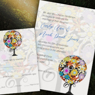 Magical Forest Circle of Love Wedding Invitations