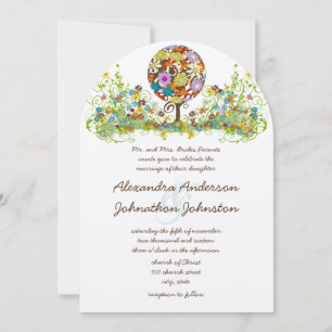 Magical Forest Circle of Love Wedding Invitations