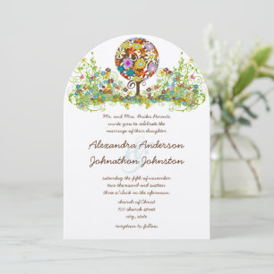 Magical Forest Circle of Love Wedding Invitations