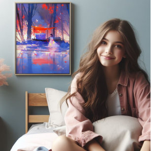 Magical Forest Colorful Anime Photo Print