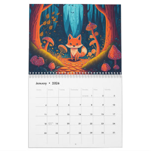 Magical Forest Creatures Fantasy 2026 Calendar