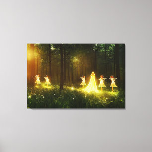 Magical Forest Elf & Fairies Fantasy Nature Canvas Print