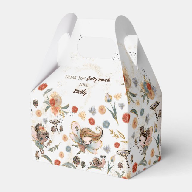 Magical Forest Fairy Birthday Party Favour Box (Front Side)