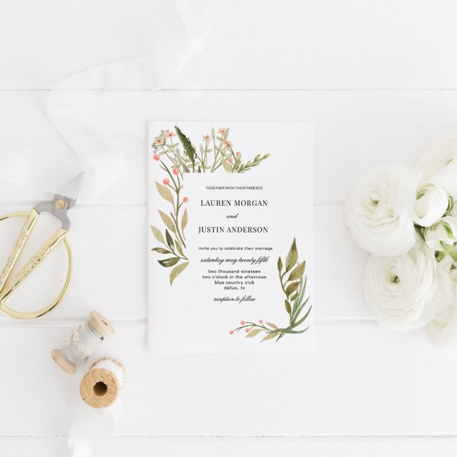 Magical Forest Floral Wedding Invitation (Creator Uploaded)