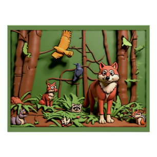 Magical Forest - Forest Animals Poster