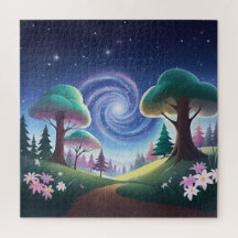 Magical Forest Gateway: Swirling Galaxy
