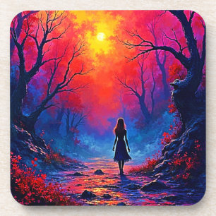 Magical Forest Girl's Solitude Design Coaster