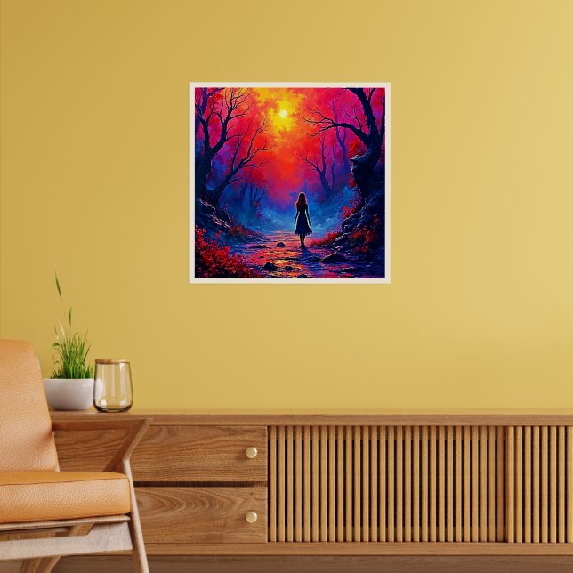 Magical Forest Girl's Solitude Design Poster (Living Room 2)