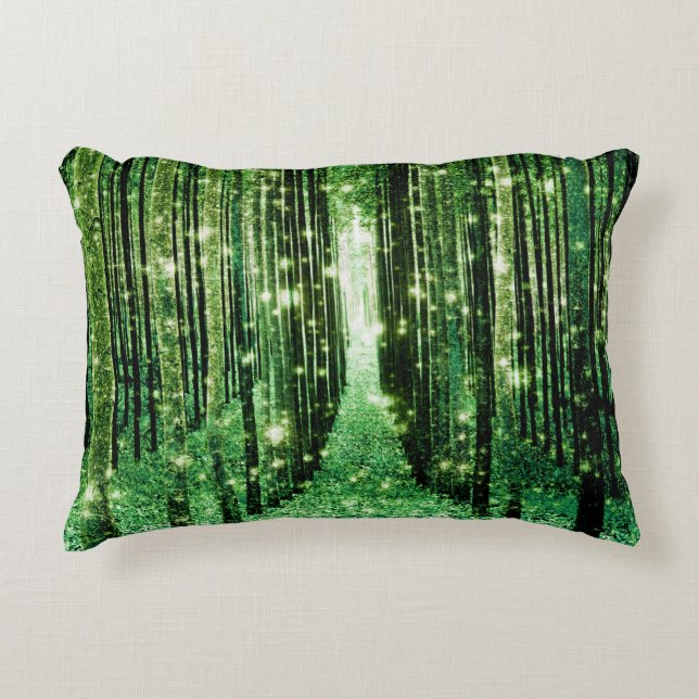 Magical Forest Green Mystery Decorative Cushion (Front)