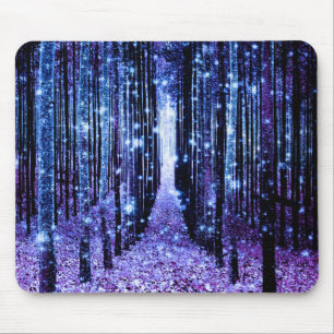 Magical Forest Path Purple Blue Mouse Pad