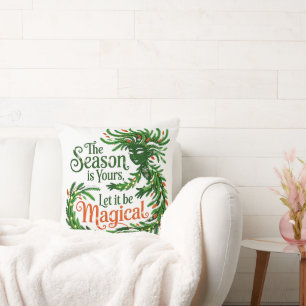 Magical Forest Queen Winter Spirit Christmas Cushion