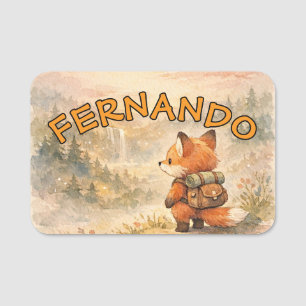 Magical Forest School Design Woodland Fox Name Tag