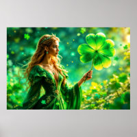 Magical forest St Patrick day nature fairy art
