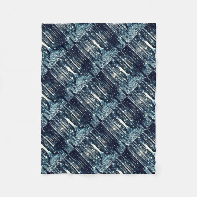 Magical Forest Teal Grey Elegance Fleece Blanket (Front)