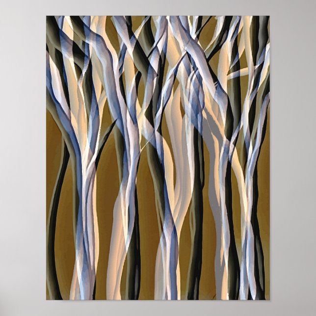 Magical Forest Trees Nature Abstract Original Art Poster (Front)