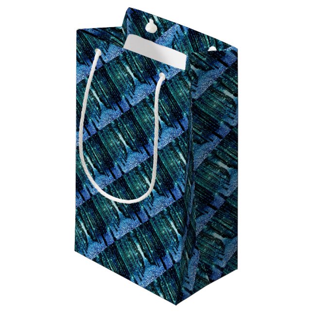 Magical Forest Turquoise Teal Small Gift Bag (Front Angled)