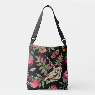 Magical Forest Unicorn Dark Pattern. Crossbody Bag
