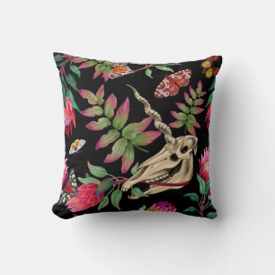 Magical Forest Unicorn Dark Pattern. Cushion