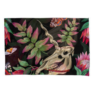 Magical Forest Unicorn Dark Pattern. Pillowcase