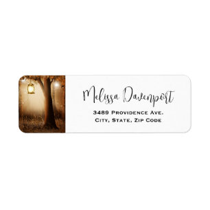 Magical Forest with Fairy Lights Address Return Address Label