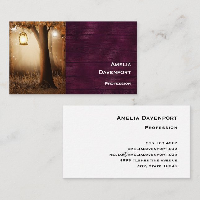 Magical Forest with Fairy Lights Business Card (Front/Back)