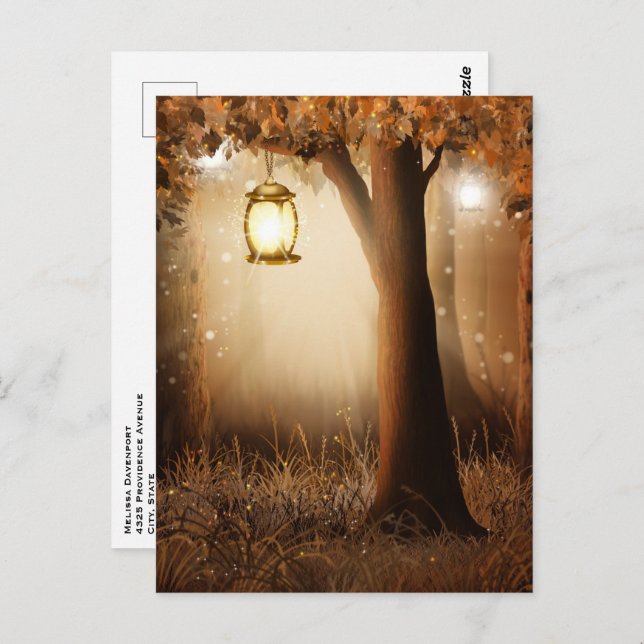 Magical Forest with Fairy Lights Postcard (Front/Back)