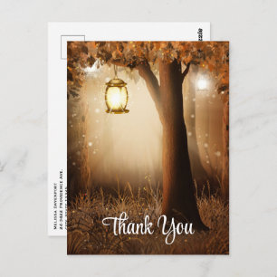 Magical Forest with Fairy Lights Thank You Postcard