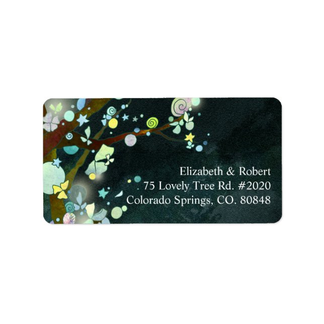 Magical Forest Woodland Wedding Return Address Label (Front)