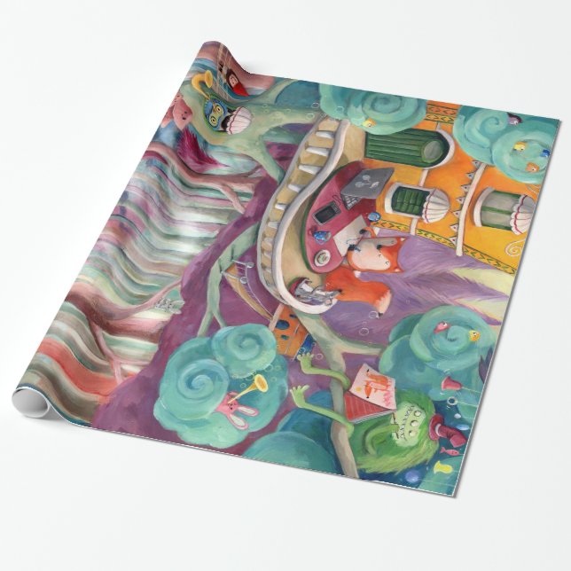 Magical Forest Wrapping Paper (Unrolled)